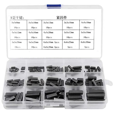Afbeelding van 140Pcs Roestvrij Staal Ronde Eindigde spie Parallel Aandrijfas Toetsen Set Toets Stock Assortiment 8mm 10mm 12mm 16mm 20mm 25mm 30mm met Een Plastic Doos voor de Vaststelling van Vaak Gedemonteerd Apparatuur