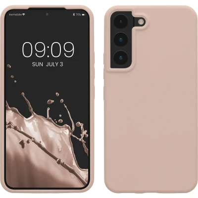 Afbeelding van kwmobile telefoonhoesje geschikt voor Samsung Galaxy S22 Hoesje met siliconen coating Smartphone case in kokosmelk
