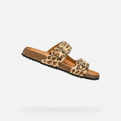 Afbeelding van Geox NEW Brionia Muiltjes, Dames, Maat: 36, Light taupe Leer