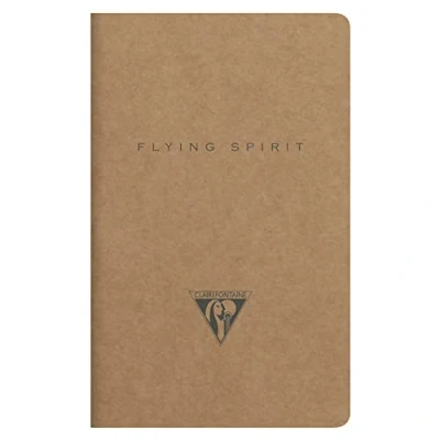Afbeelding van Clairefontaine 103586C een piqué notitieboek met Flying Spirit, 48 pagina&#039;s, ivoorkleurig, 7,5 x 12 cm, 90 g, gelinieerd, omslag van bruine kraftkaart, willekeurig patroon