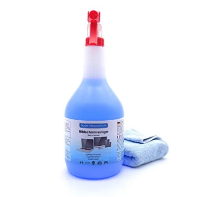 Afbeelding van Blum 1000ml beeldschermreiniger + microvezeldoek 30 x cm absoluut streepvrije reiniging van alle schermen en displays.