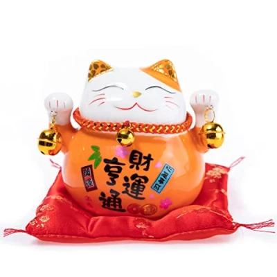 Afbeelding van Maneki Neko kleine Japanse kat spaarpot veel geluk en bescherming