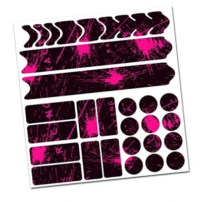 Afbeelding van AlphaShield Fiets framebescherming, kettingsteun, bescherming, folie, sticker, frame, carbon, MTB, BMX, lakbescherming, folie R159 R161 (05 Racing neonroze)