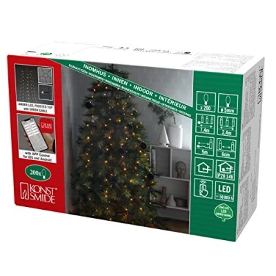 Afbeelding van KONSTSMIDE Led boomverlichting Kerstversiering, kerstboomdecoratie Ledlichtsnoer met ring ø 8, 5 strengen à 40 dioden, frozen (1 stuk)