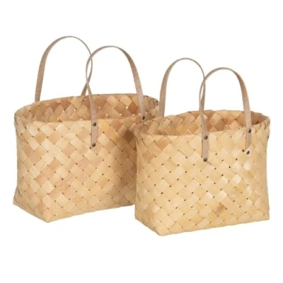 Afbeelding van Basket spelset Natuurlijk Hout 50 x 22 28 cm (2 Stuks)
