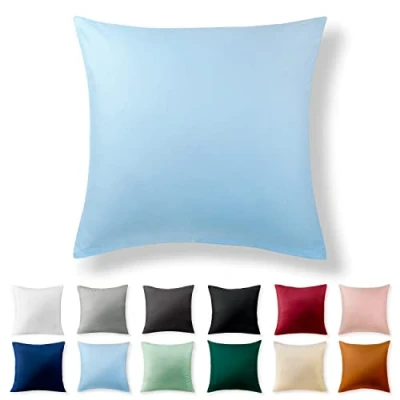 Afbeelding van Alreya 100% katoen renforcé kussensloop 40 x cm met YKK ritssluiting Hypoallergeen zonder chemische stoffen Lichtblauw