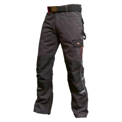 Afbeelding van Lee Cooper Heren Contrasterende Drievoudig genaaide Multi Tool Pocket Moderne Cargo Kneepad Tassen Werkveiligheid Broeken, Grijs, 42&quot; Taille Normale Been (31&quot;)