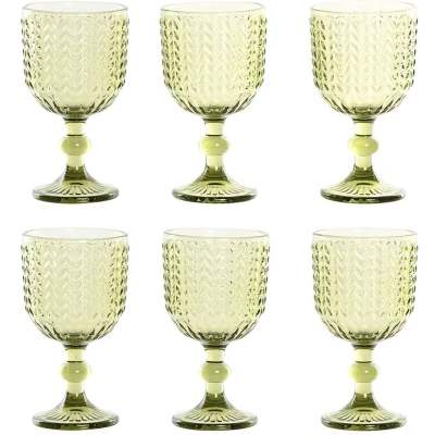 Afbeelding van Set van bekers Home ESPRIT Groen Kristal 380 ml (6 Stuks)