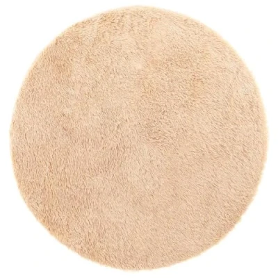 Afbeelding van vidaXL hoogpolig vloerkleed 240x240 cm polyester beige