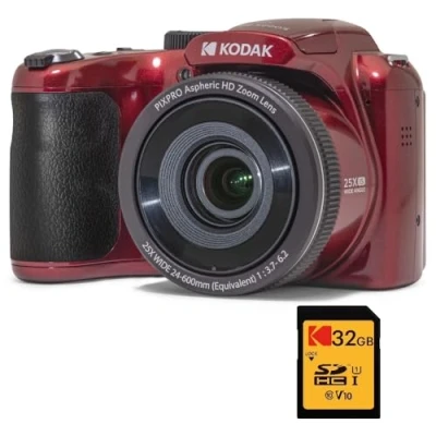 Afbeelding van KODAK Pixpro Astro Zoom AZ255 + Carte Mémoire SD 32 Go Appareil Photo Bridge Numérique 16 Mp, 25X, Video HD 1080p, Grand angle 24 mm, Ecran LCD 3, Pile AA Noir