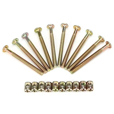 Afbeelding van 10 STKS M6 Bout Koolstofstaal 70mm Meubels Bouten Cam Fittings Met Deuvel en Voorgeplaatst Moer 6mm Vat Noten Connector Fastener