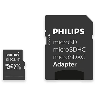 Afbeelding van Philips FM51MP45B geheugenkaart Micro SDXC kaart 512GB incl. adapter Class 10 UHS I U1
