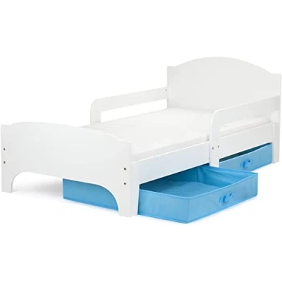 Afbeelding van Leomark Smart Eenpersoonsbed voor kinderen met laden, 140/70 cm (matras) eenvoudige montage, kleine ruimtes, WIT