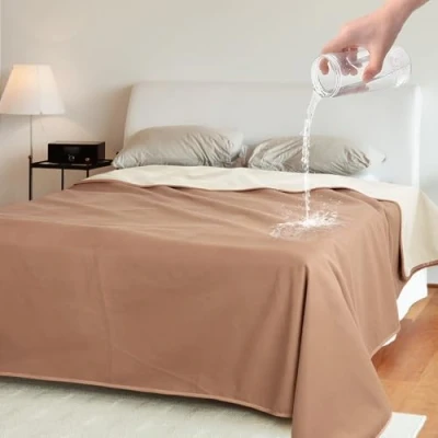 Afbeelding van Catalonia Classy Waterdichte Deken, Bedsprei Bed Sofa Hoes Knuffeldeken Slipcover Bankenbeschermer Waterafstotende Deken Fleece voor Bank 203x 229cm Taupe