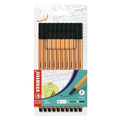 Afbeelding van Fineliner STABILO point 88 10 stuks zwart