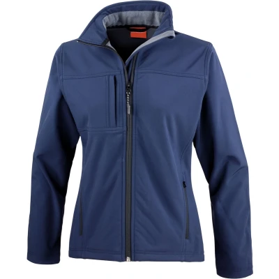 Afbeelding van Dames Classic Softshell Outdoorjas Result maat L Donkerblauw