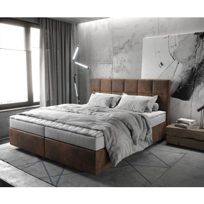 Afbeelding van Boxspringbed Dream Fine microvezel bruin 180x200 met matras en topper