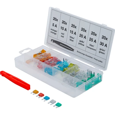 Afbeelding van BGS Assortiment autozekeringen Mini 121 delig