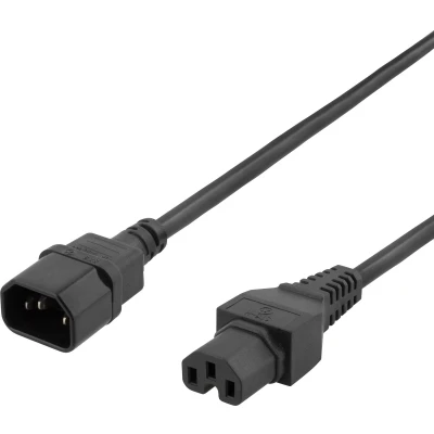 Afbeelding van DELTACO DEL 116C, Geaard apparaat / verlengkabel voor verbinding tussen en voeding kabel, 3m