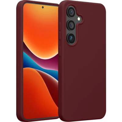 Afbeelding van kwmobile telefoonhoesje geschikt voor Samsung Galaxy S25 Plus Hoesje met siliconen coating Smartphone case in bordeaux violet