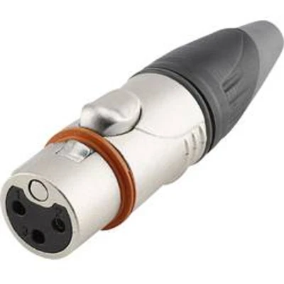 Afbeelding van Hicon HI X3CF HD XLR connector Koppeling, recht Aantal polen: 3 Zwart, Zilver 1 stuk(s)