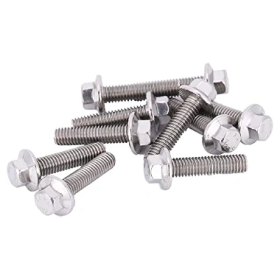 Afbeelding van SS304 Flens Schroef 10 Stks M6 Rvs Hex Schroeven Cap Bolt Wasmachine Hoofd Bouten Fastener (M6*25)