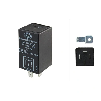 Afbeelding van HELLA VALUEFIT Knipperlichtautomaat, pinkdoos 6V 4 polig Opbouw/Gestekt Elektrisch Met houder 4AZ 003 787 051