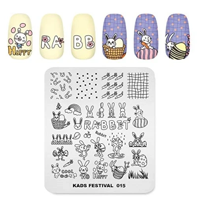 Afbeelding van KADS Nail Art Afbeelding Stempelen Platen DIY Manicure Template Pasen Plaat voor (FE015)