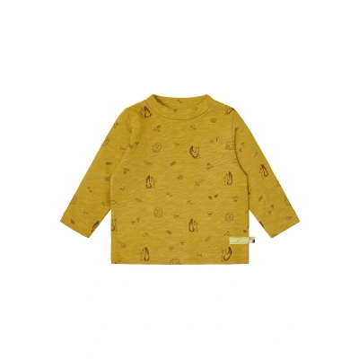 Afbeelding van loud + proud Unisex kinderen slub jersey met opdruk, GOTS gecertificeerd shirt, curry, 62 68