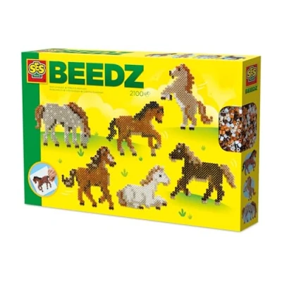 Afbeelding van SES Creative 06222 Beedz Paarden maken van strijkkralen Maak jouw favoriete paard strijkparels Vierkant legbord en 2100