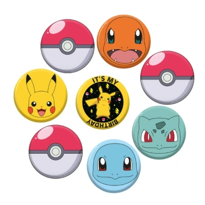 Afbeelding van Pokemon Buttons 8 stuks