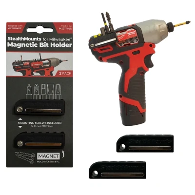 Afbeelding van StealthMounts BH MW12 BLK 2 Magnetische Bithouder Voor Machines Milwaukee M12 Zwart pack
