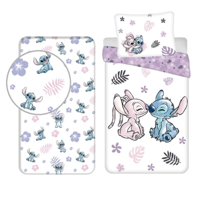 Afbeelding van Lilo &amp; Stitch Dekbedovertrek + Hoeslaken Wit 8721122781982