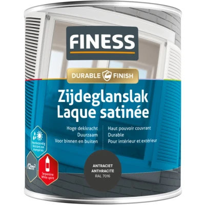 Afbeelding van Finess zijdeglanslak 750 ml, antracietgrijs ral 7016