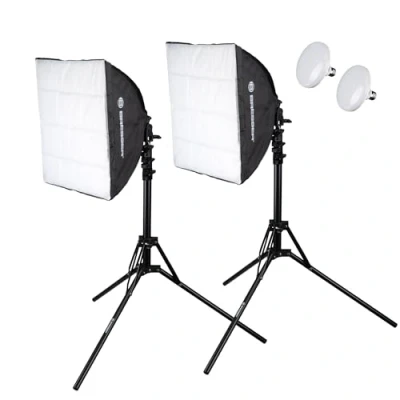 Afbeelding van Bresser Daglichtset BR 170C LED 2 Sets Met Lamp, Softbox en Statief Zwart