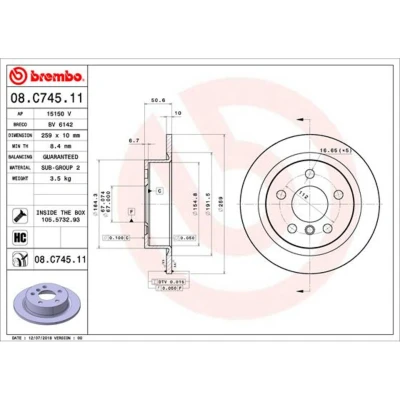 Afbeelding van Brembo Remschijven 08.C745.11