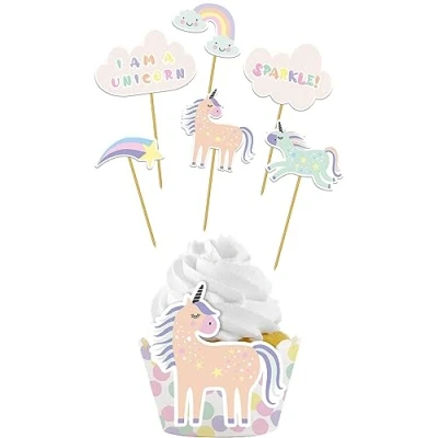Afbeelding van Unicorns &amp; Rainbows Cupcake Wrappers 12 delig
