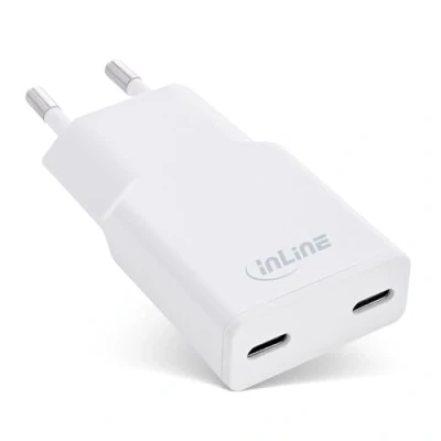Afbeelding van InLine USB netadapter oplader Dual C, PD, PPS, 30W, Wit (30 W), lader,