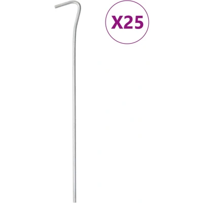 Afbeelding van vidaXL Tentharingen 25 st Ø4 mm 23 cm gegalvaniseerd staal