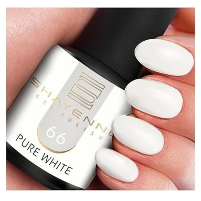Afbeelding van SHAYENNE Shellac Gellak Nagellak 15 ml for UV LED Lamp 66 Pure White Wit MADE in GERMANY Gel Nail Polish Nagel Lack Nagelgel
