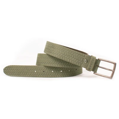 Afbeelding van TRESANTI EMILANO Nubuck riem met patroon Grijs/groen Size 85