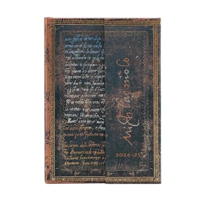 Afbeelding van Paperblanks 18 Month Planners, Michelangelo. Handwriting, Mini, Horizontal, Wrap Closure
