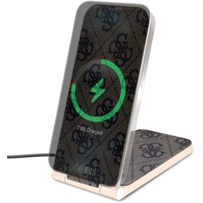 Afbeelding van Ładowarka indukcyjna GUESS 4G Pattern MagSafe 2w1 15W Brązowy