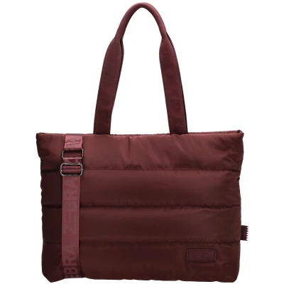 Afbeelding van Zebra Trends Elske Shopper 15,6&quot; Laptoptas Crossbody Schoudertas Soft Puffer Tas Bordeaux rood