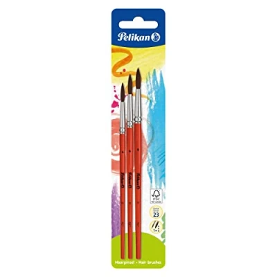 Afbeelding van Penseel Pelikan blister à 3 stuks assorti