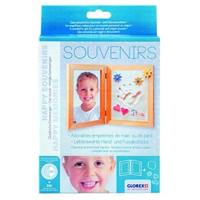 Afbeelding van GLOREX 6 8070 403 Afdruk Cadeauset Souvenirs, complete set voor het maken van hand en voetafdrukken, als souvenir cadeau.