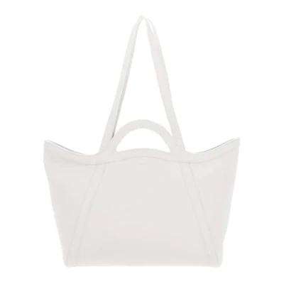 Afbeelding van COCCINELLE Leren Schoudertas Shopper Amalia Handbag Grained Leather Blanco Wit