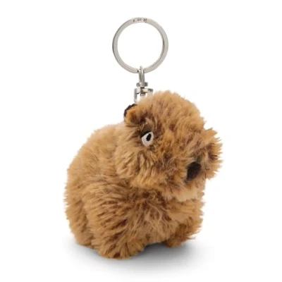 Afbeelding van Sleutelhanger Capybara Capy Barbara 10 cm bruin Metgezel knuffeldierhanger met sleutelring Sleutelhouder voor sleutelkoord, tas, rugzak en meer
