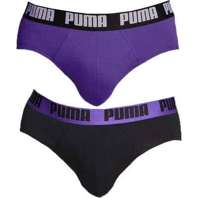 Afbeelding van Puma MEN Everyday Brief 2 PACK Slip, Heren, Maat: Small, Violet/black