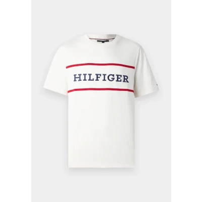 Afbeelding van Tommy Hilfiger Americana Colour Block TEE Unisex Tshirt print, Maat: XS, Ivory petal